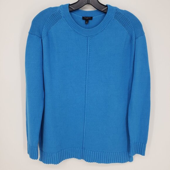 Talbots Cotton Pullover Crew Neck Sweater XSP Womens Blue - Picture 1 of 7